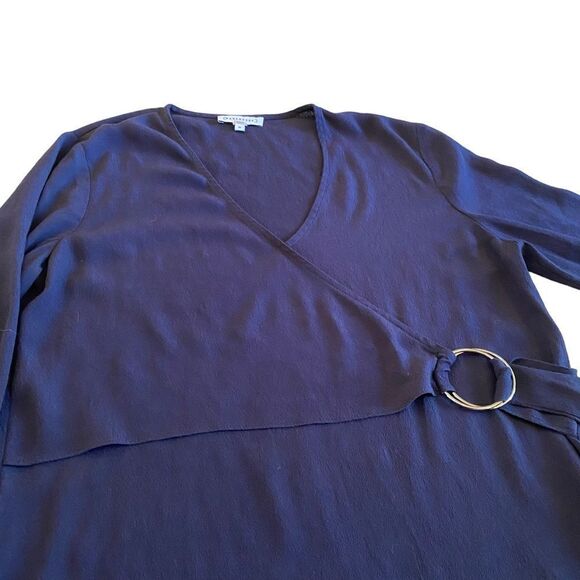 EUC Navy Warehouse Blouse with Waist Tie - Picture 2 of 8